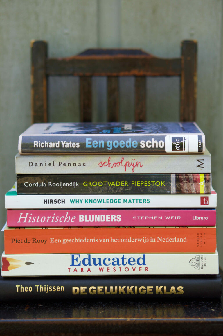 Pile of books about education